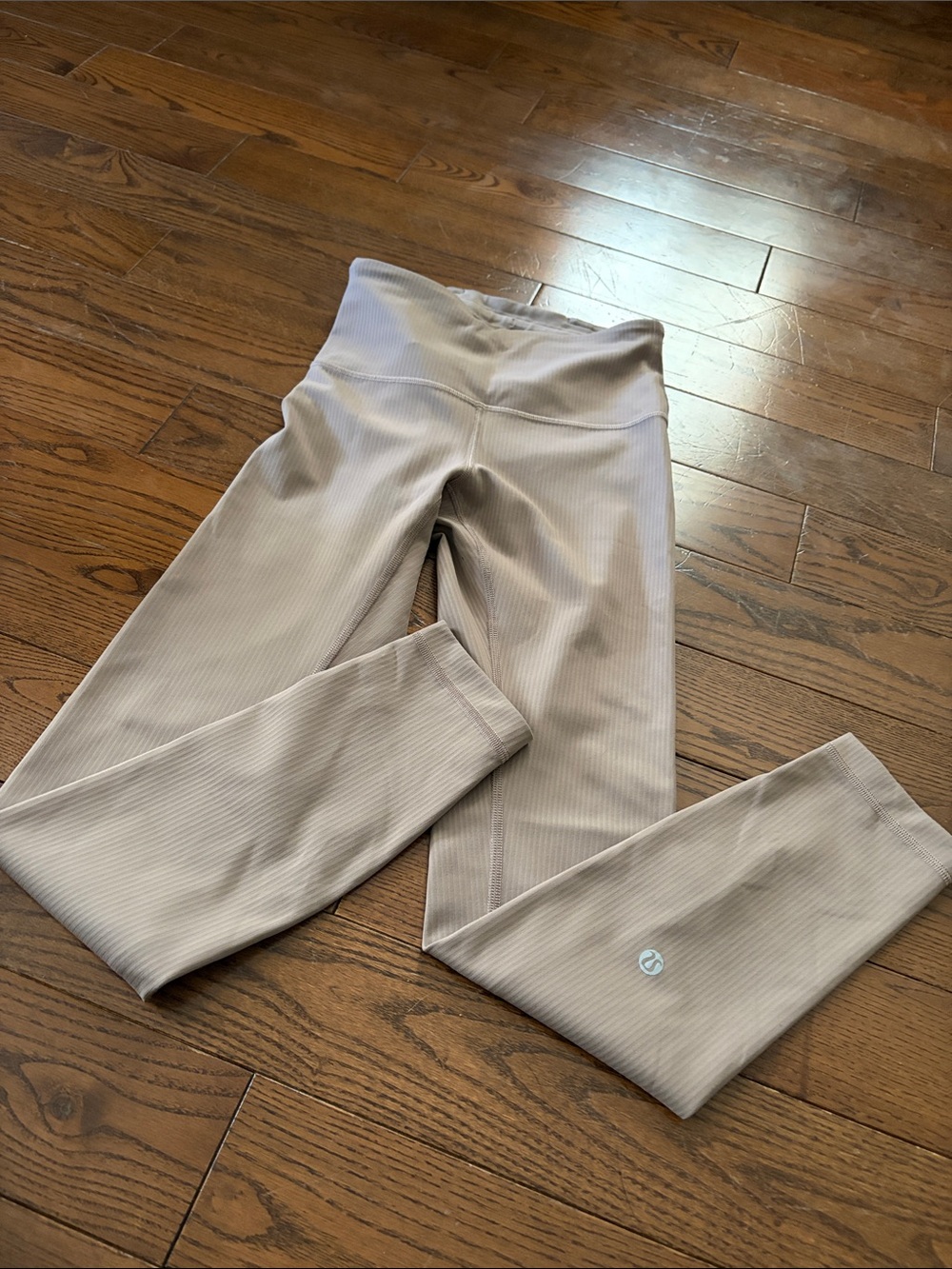 Taupe/Beige Ribbed Leggings - Picture 2 of 8